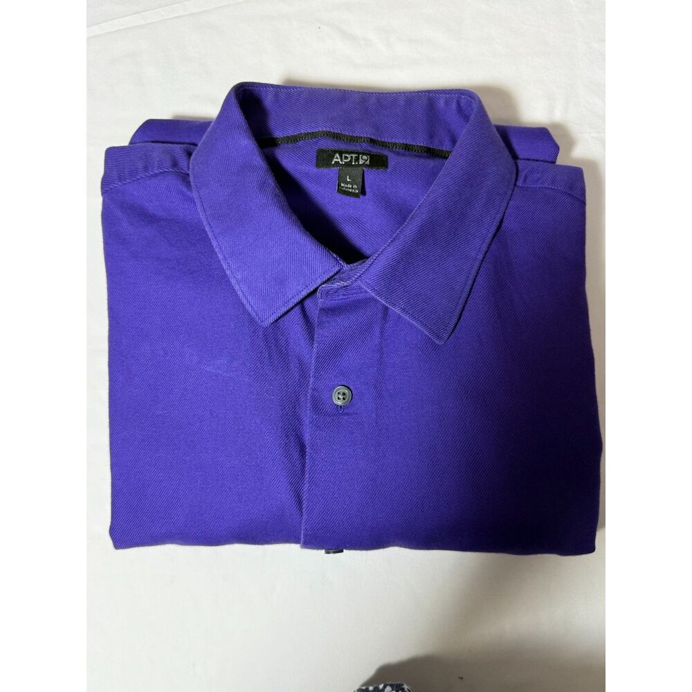 Preowned Apt.9 Mens sz Large Button down Long sleeve shirt  100% Cotton